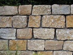 Mauersteine - Muschelkalk Schichtmauerwerk gespalten, 20 - 35 cm (Kirchheimer)